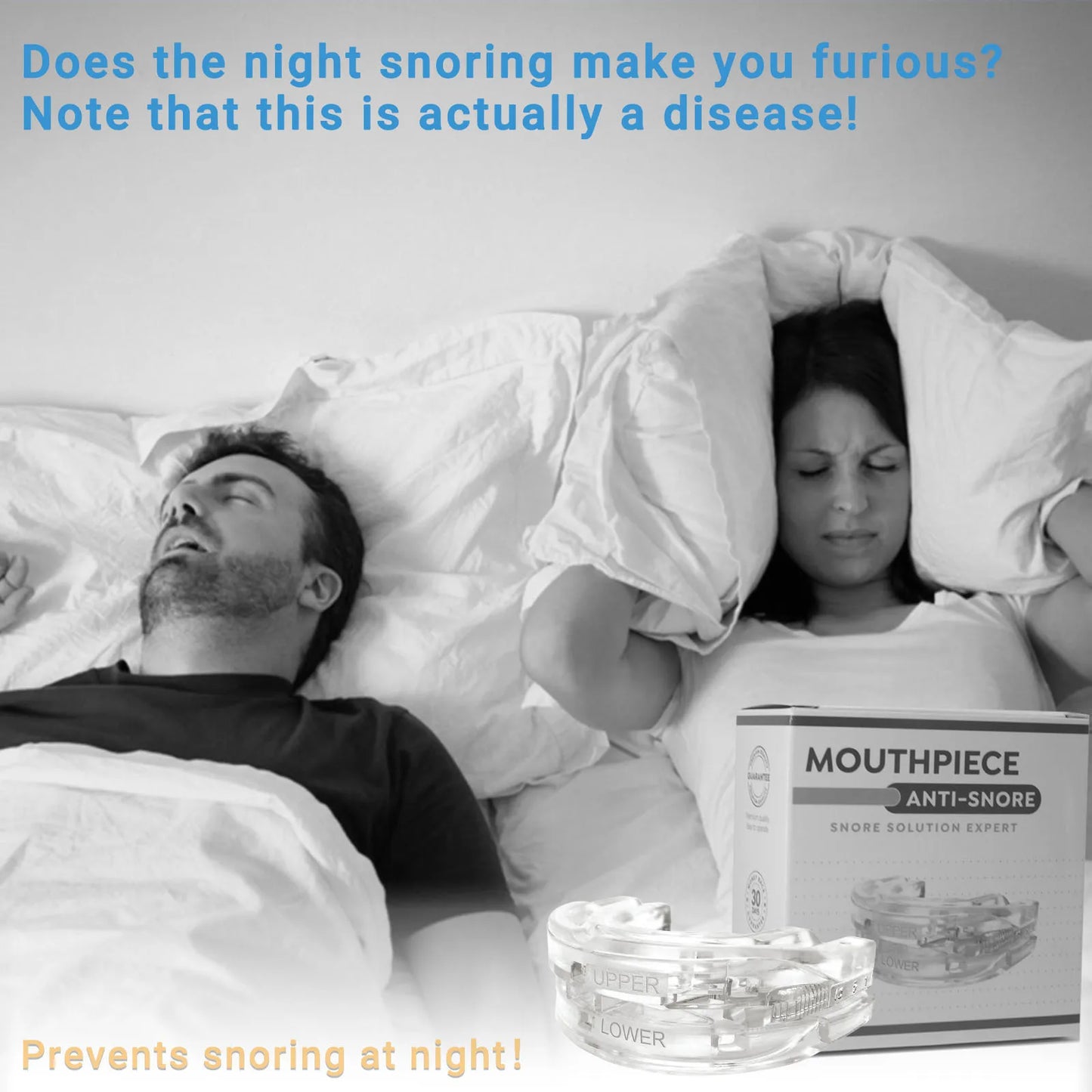 Anti Snore Mouth Guard - Silicone Sleeping Aid for Snoring and Bruxism
