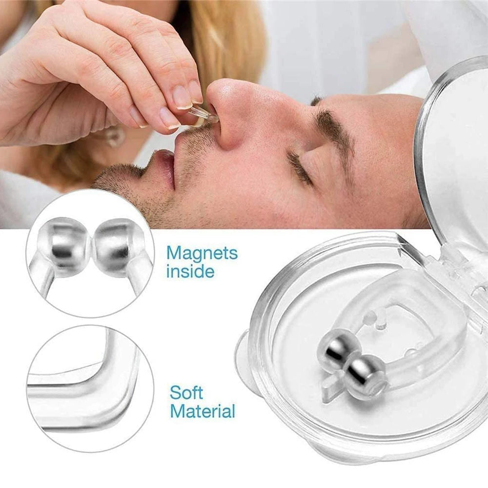 Magnetic Anti Snoring Nose Clip - Comfortable Silicone Sleep Aid