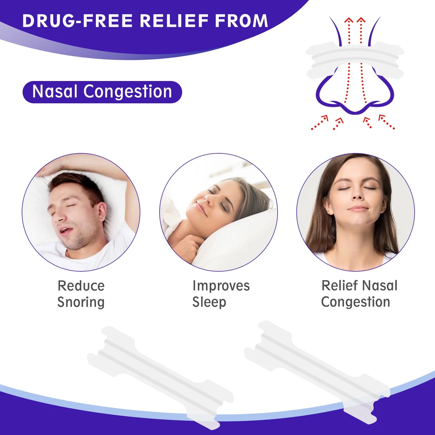 Transparent Nasal Strips - Stop Snoring Aid for Better Sleep