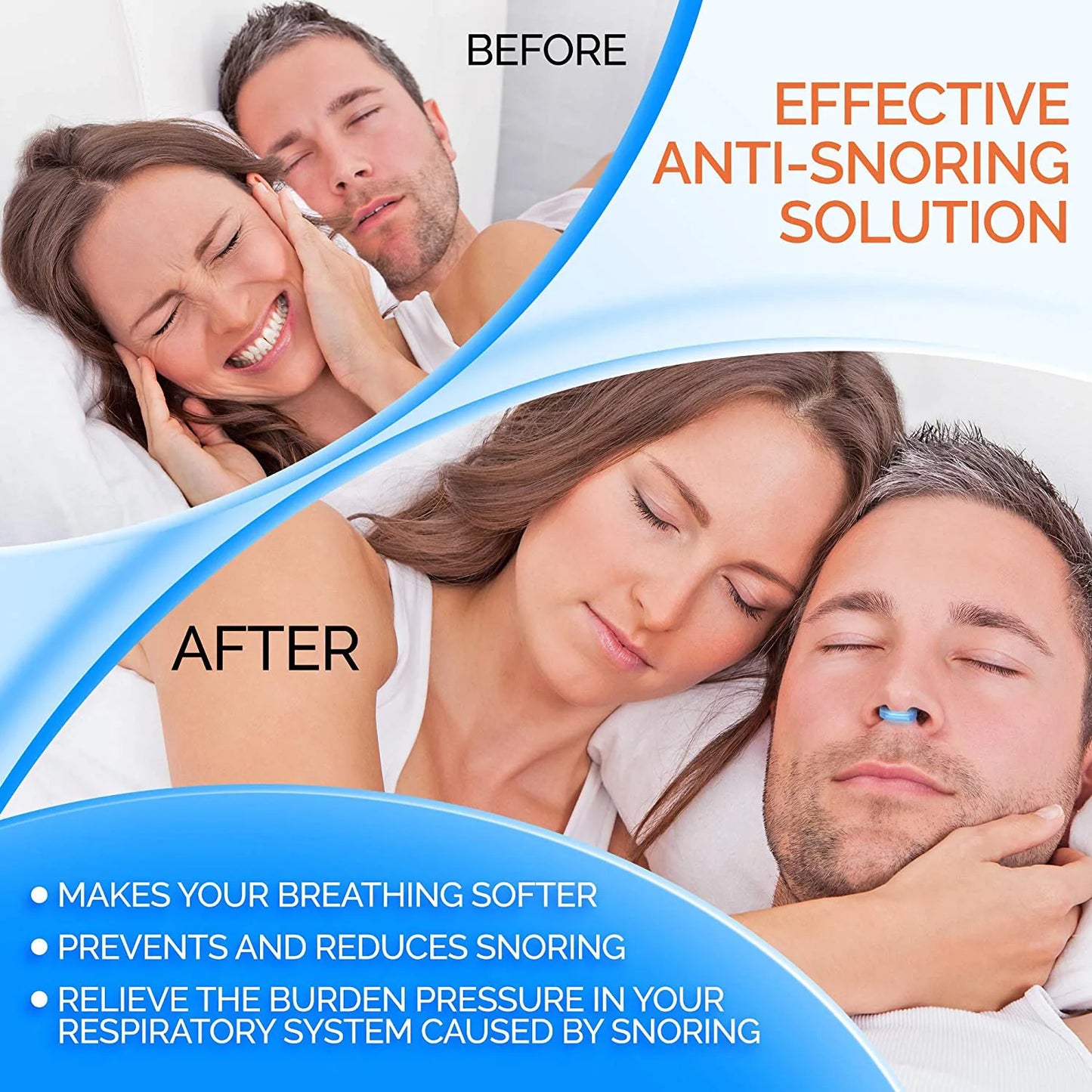 Anti Snore Silicone Nose Clip - Magnetic Sleep Aid Device