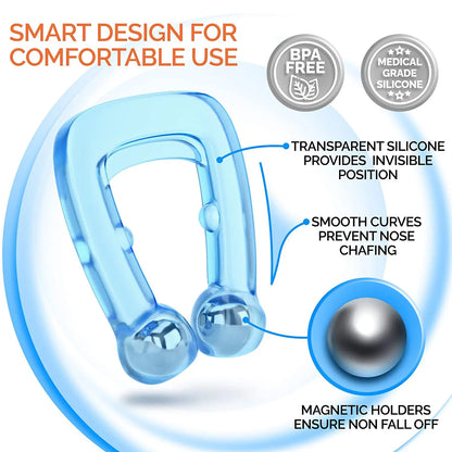 Anti Snore Silicone Nose Clip - Magnetic Sleep Aid Device