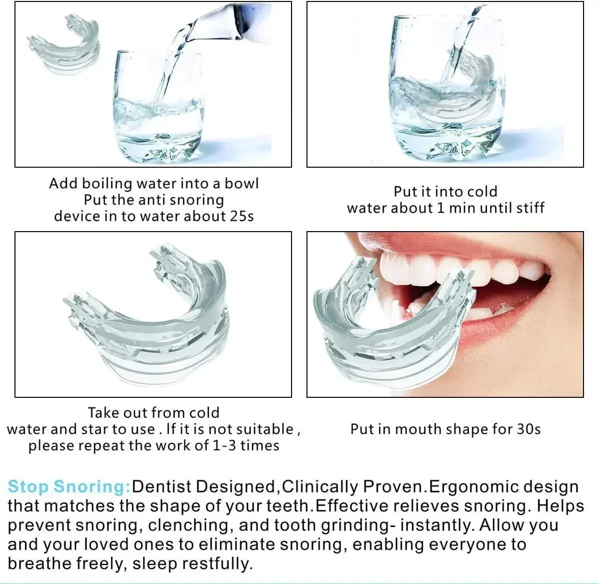 Anti Snoring Mouth Guard - Stop Snoring, Teeth Grinding Solution