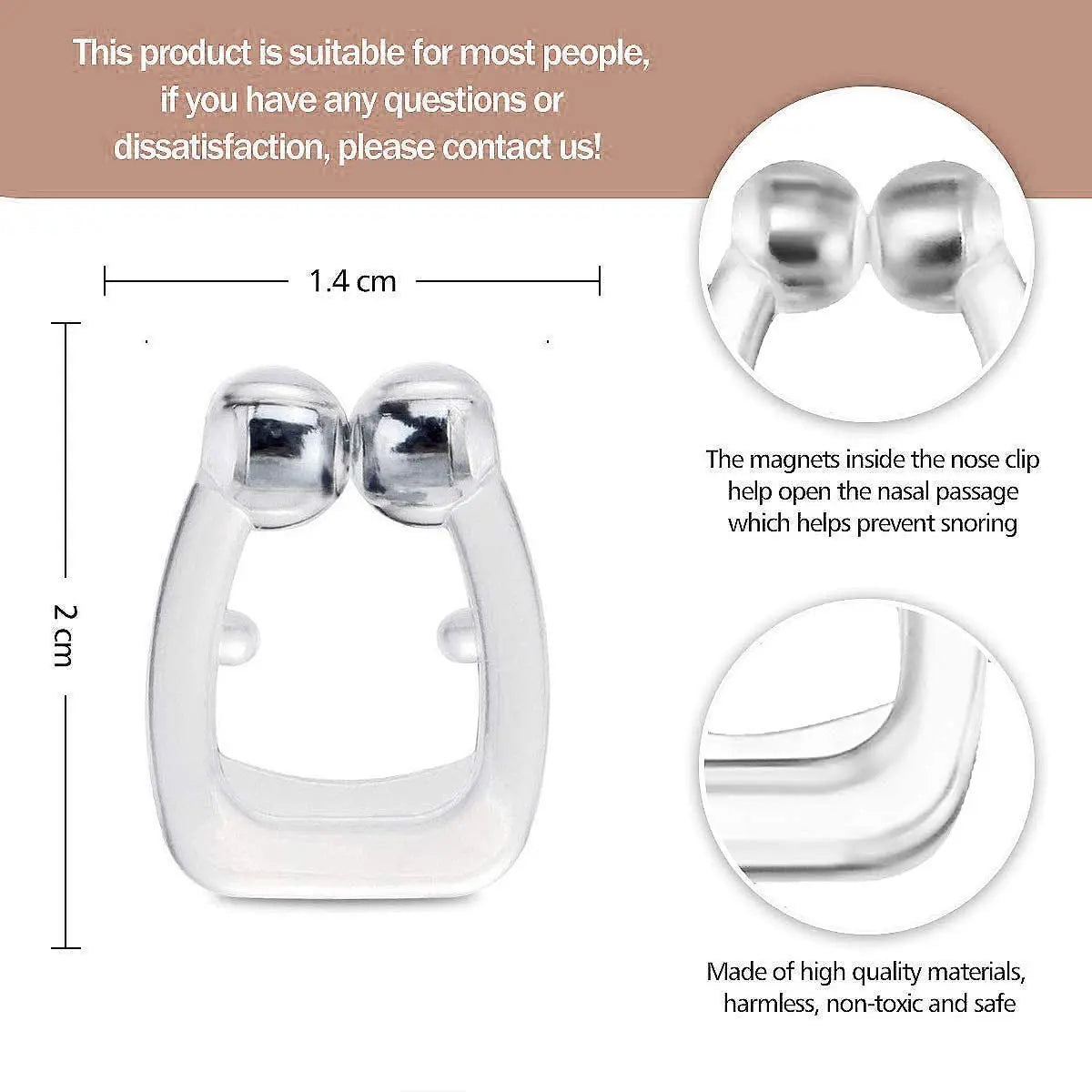 Magnetic Anti Snoring Nose Clip - Comfortable Silicone Sleep Aid